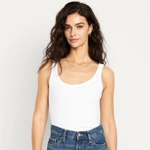 Old Navy White Fitted Tank Top- TALL